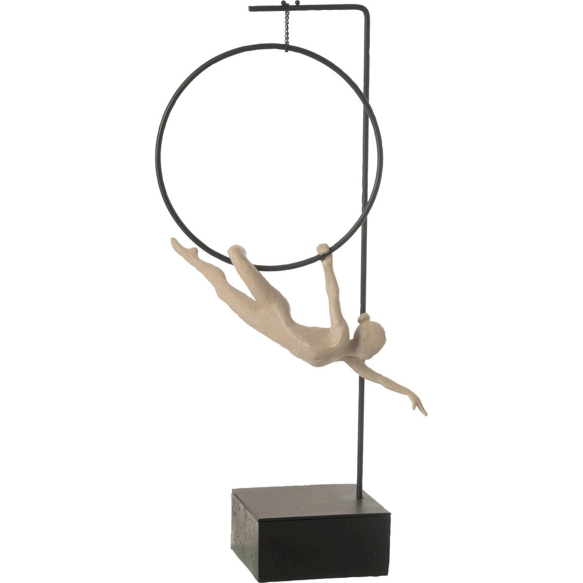 Figurine gymnaste au cerceau beige et noir, RECOLLECTION