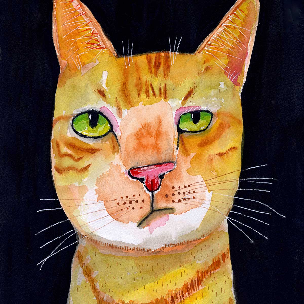 Affiche enfant chat roux affiche seule, HEXOA