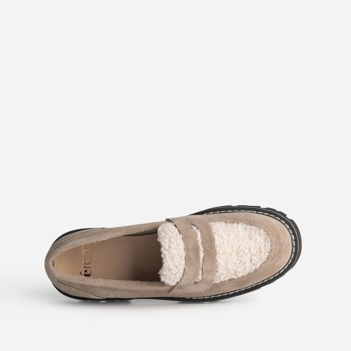 Mocassin en cuir GERMINA taupe, ERAM