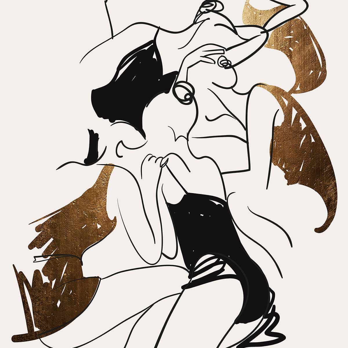 Tableau dessin ballerines tableau alu dibond, HEXOA