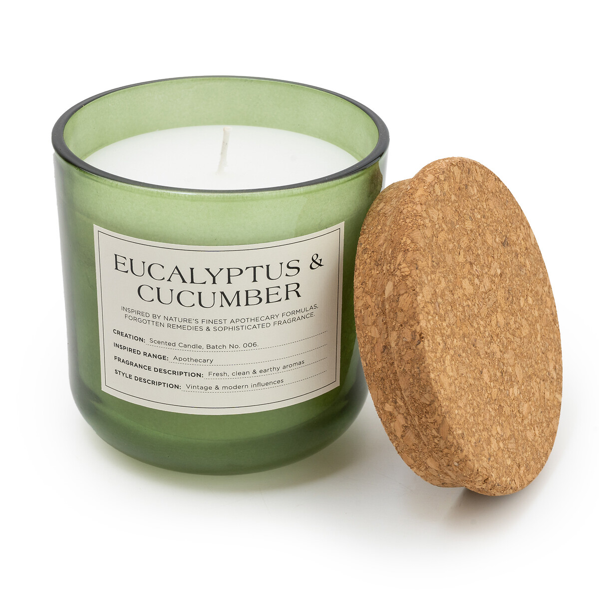 Apothecary Eucalyptus & Cucumber Jar Candle green, SO'HOME
