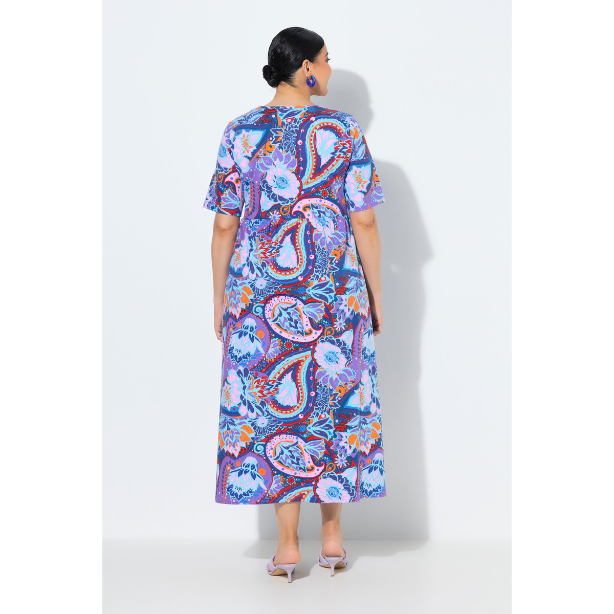 Robe maxi coupe évasée, poches violet, ULLA POPKEN