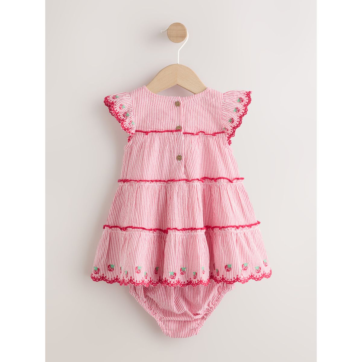 Robe bébé à volants et culotte, 2 pièces fraise rouge, NEXT