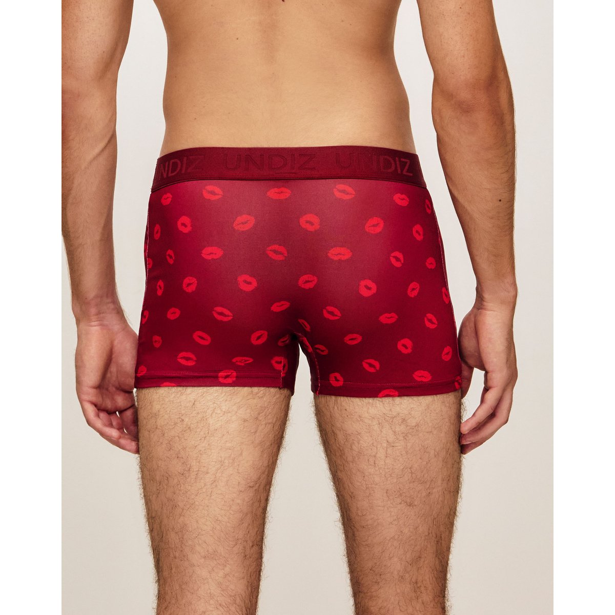Boxer en coton imprimé baisers REPEATIZ MONUN rouge, UNDIZ