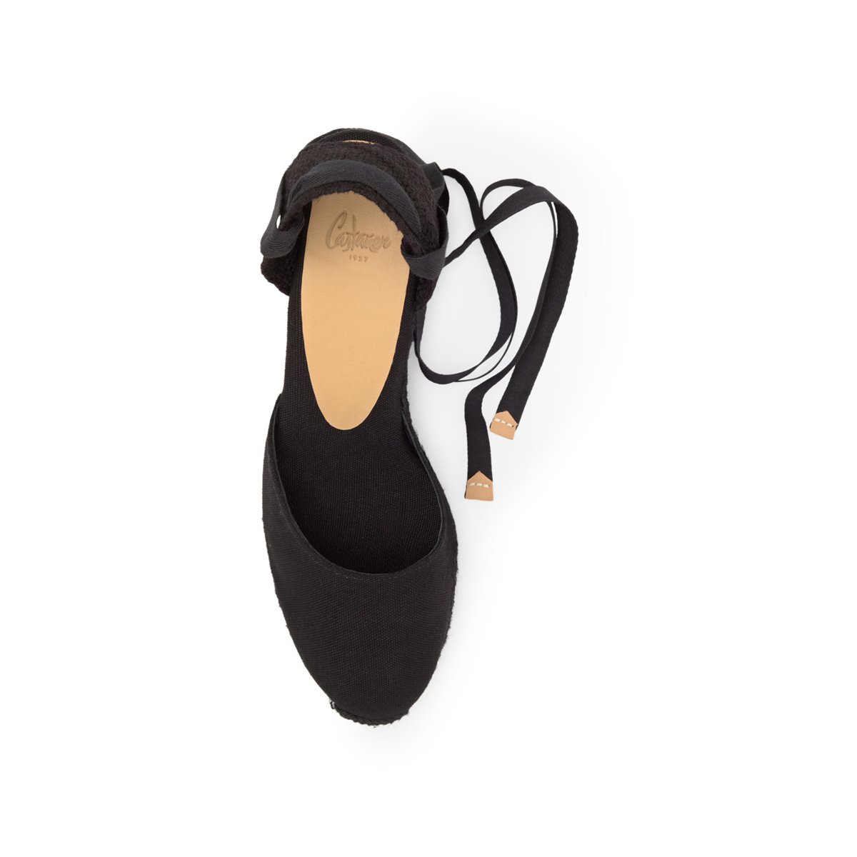 Espadrilles compensées à lacets avec plateforme tressée CARINA PLATFORM noir, CASTANER