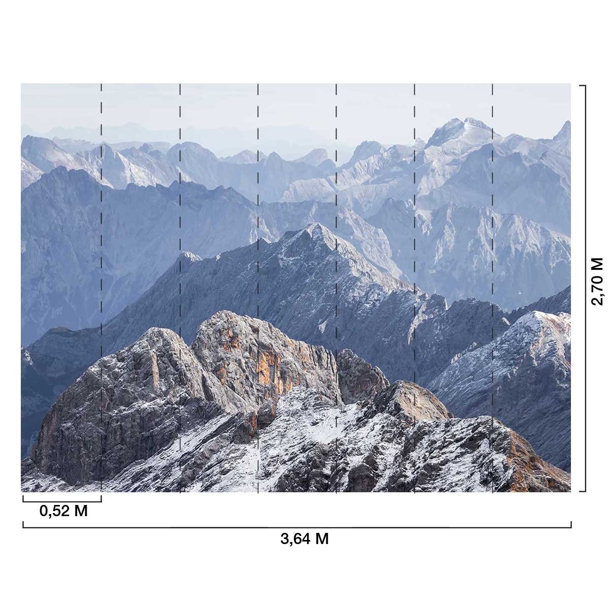 Papier peint vue au sommet intissé, HEXOA