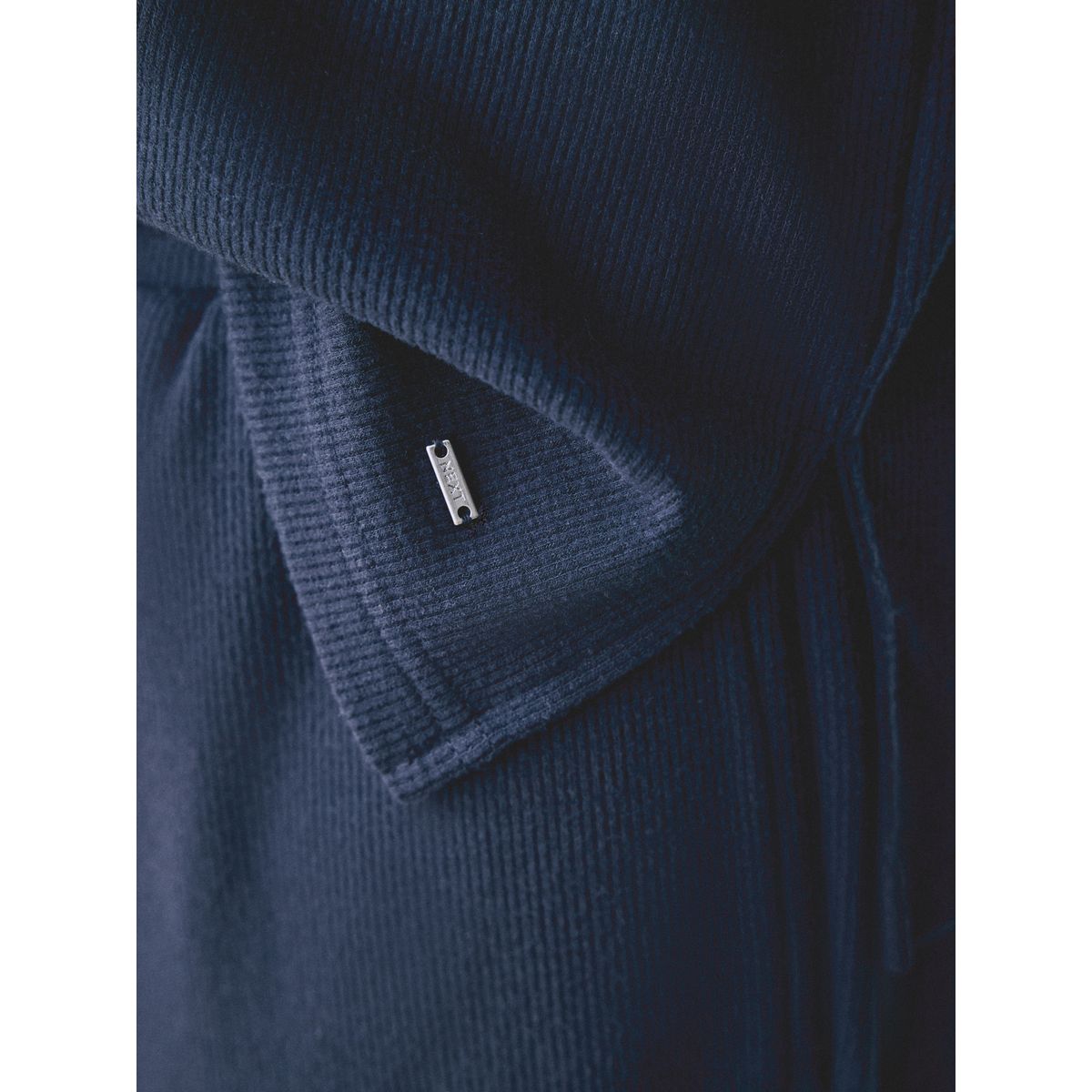 Pyjama confortable gaufré à col boutonné bleu marine, NEXT