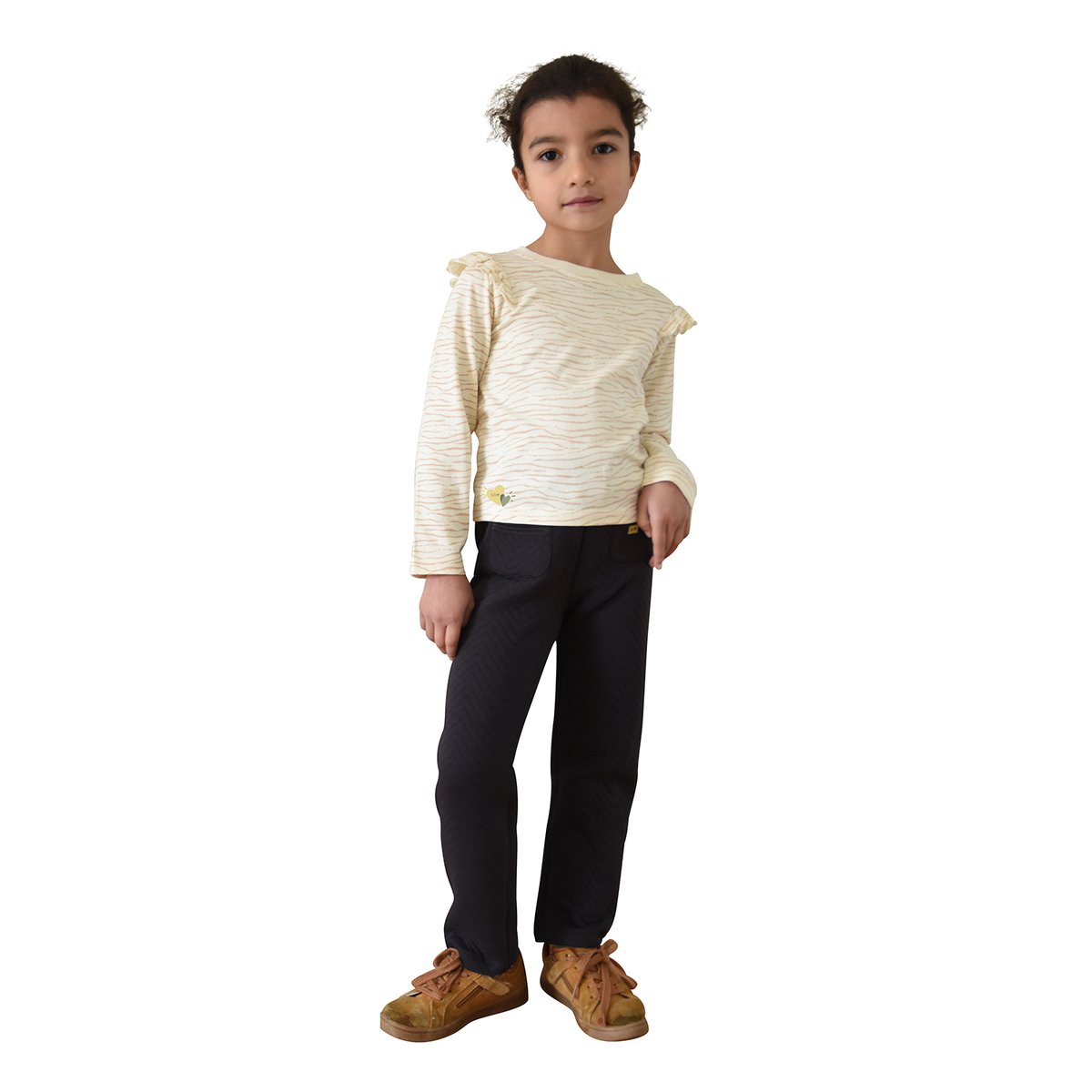 Jegging sergette maille fantaisie gris, SUCRE D'ORGE
