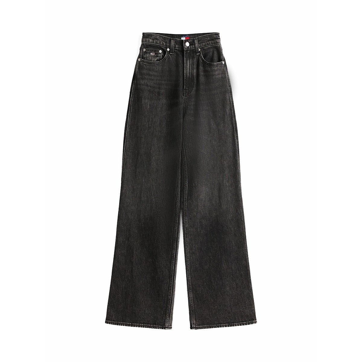 Wide Leg Jeans with High Waist black denim, TOMMY JEANS