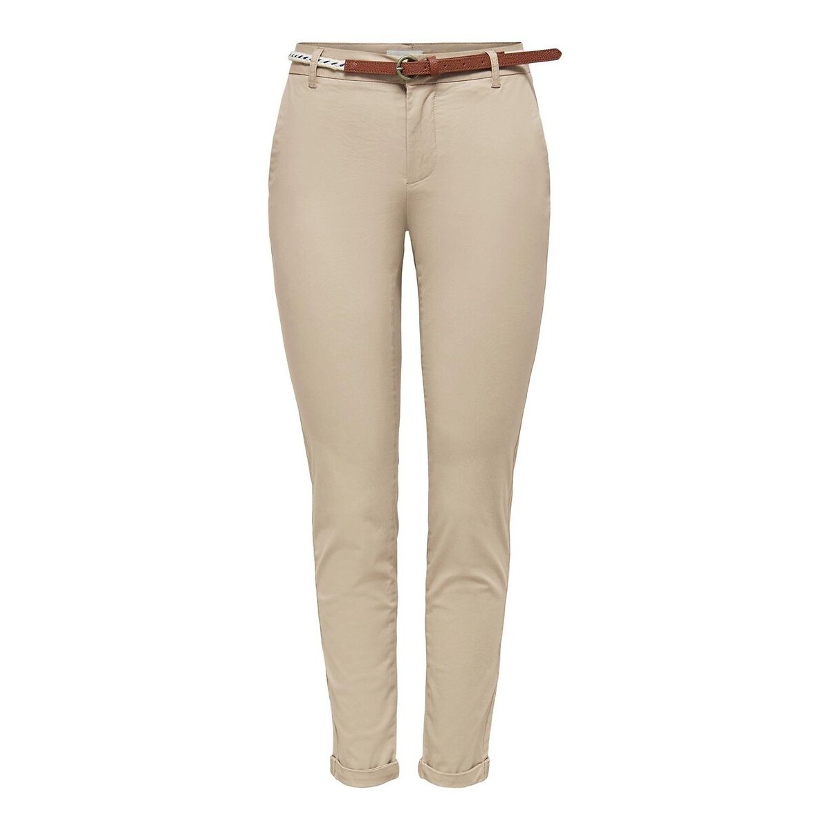 Pantalon droit beige, ONLY