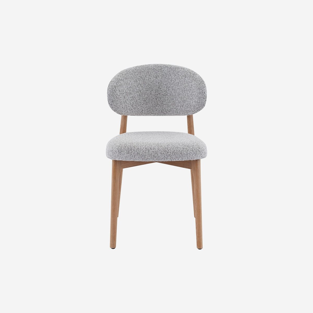 Lot de 2 chaises en tissu texturé et chêne massif SEDINO gris, HABITAT