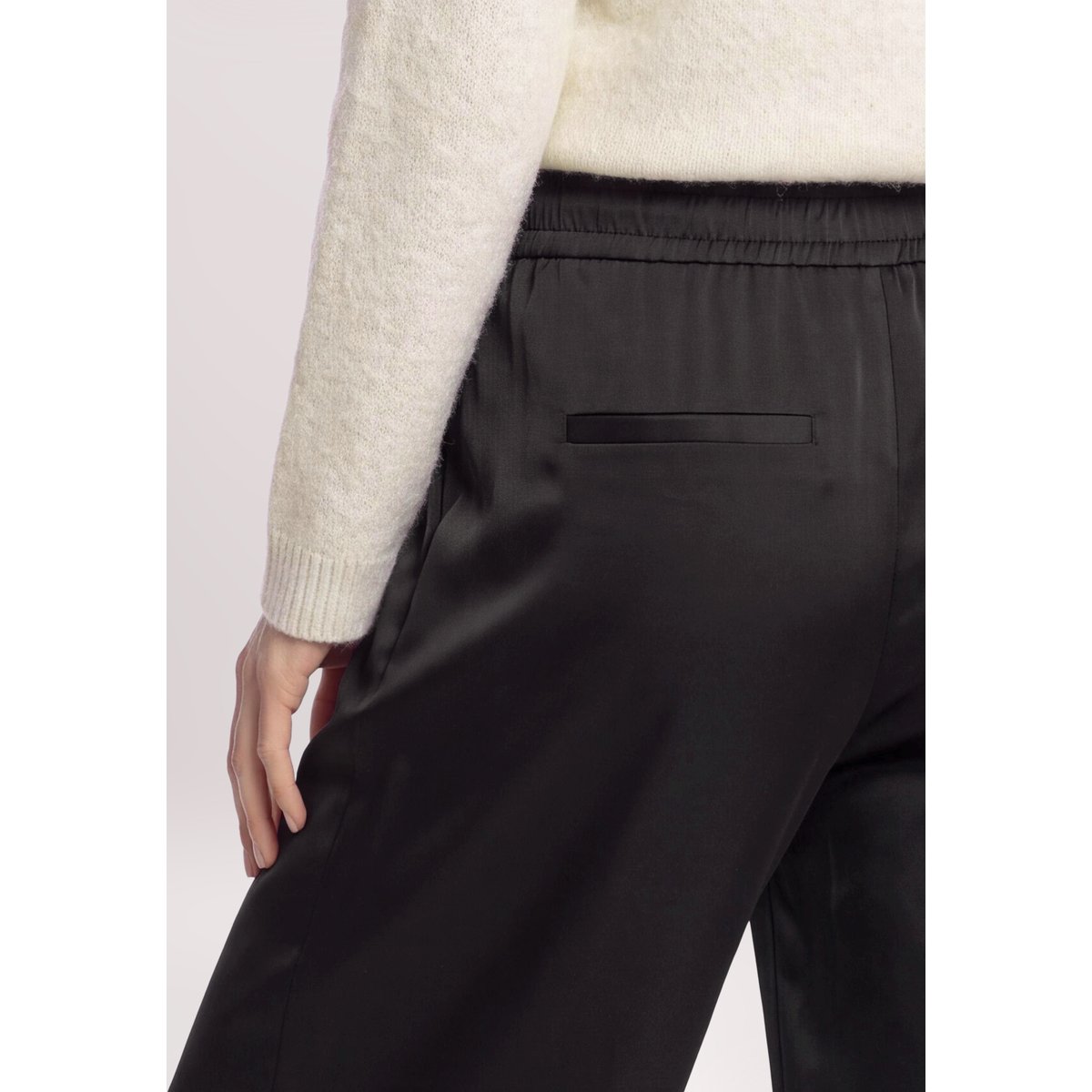 Pantalon à enfiler à jambes larges noir, BETTY & CO