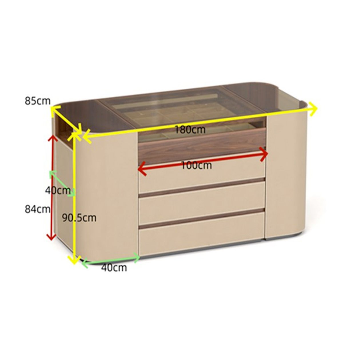 Commode double face en simili, TANGO marron, KARE DESIGN