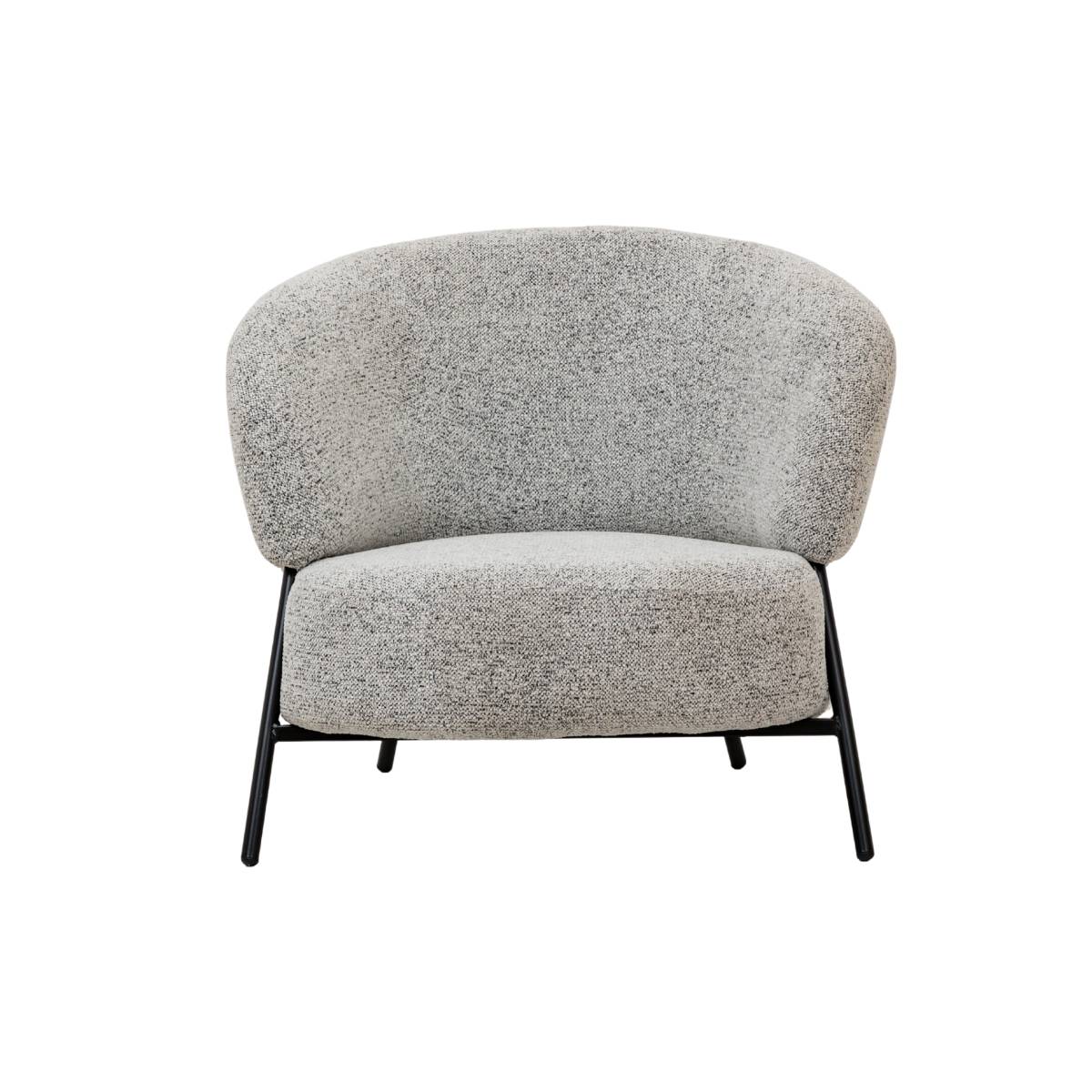 Fauteuil en tissu bouclette AARON gris, MADE IN MEUBLES