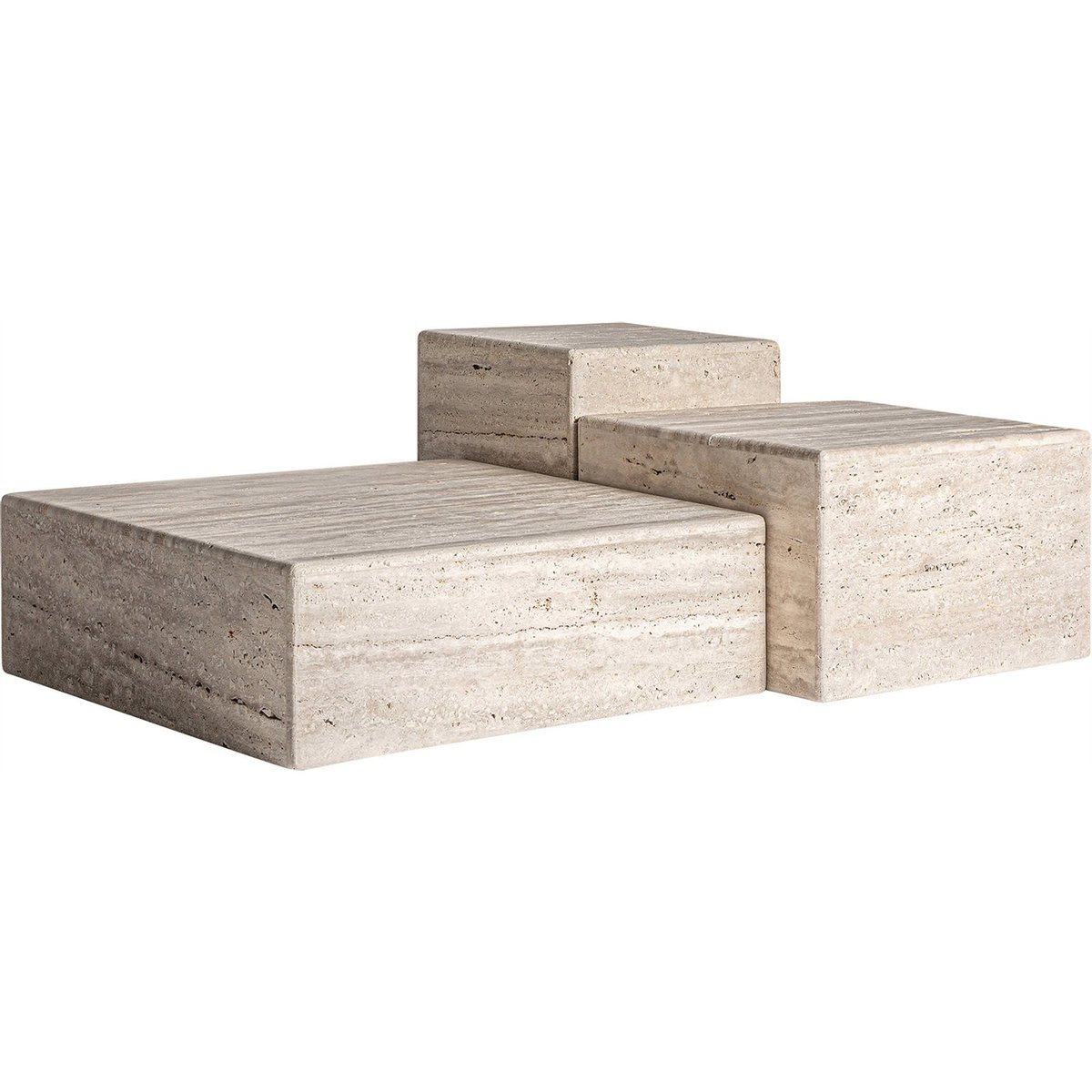 Table basse en travertin style art déco beige travertin naturel vieilli, RECOLLECTION