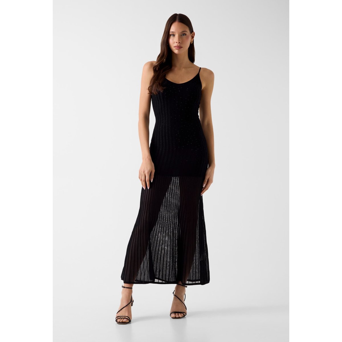 Côtelé Long Dress noir, GUESS