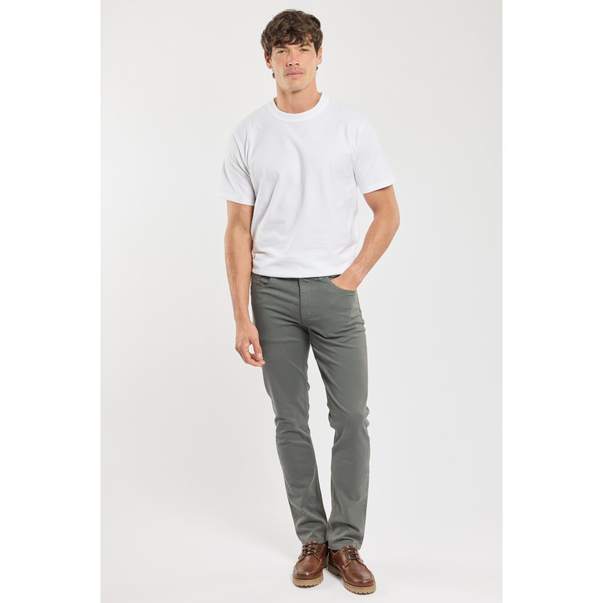 Pantalon coupe droite - coton gris anthracite, ARMOR-LUX