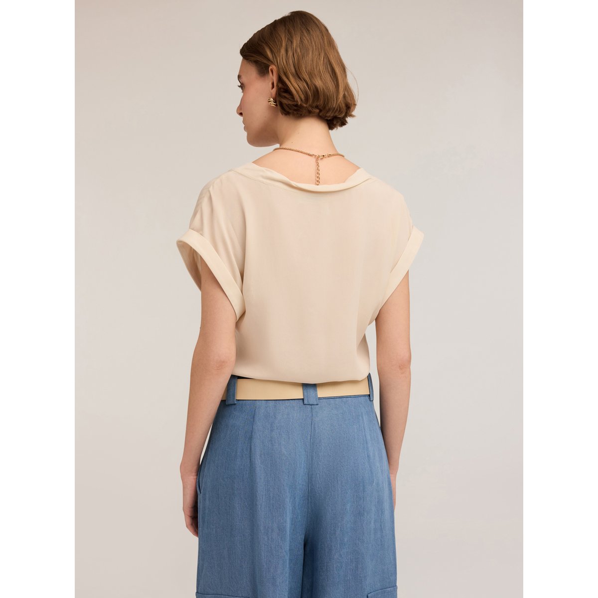 Blouse à bord torsadé blanc, MOTIVI