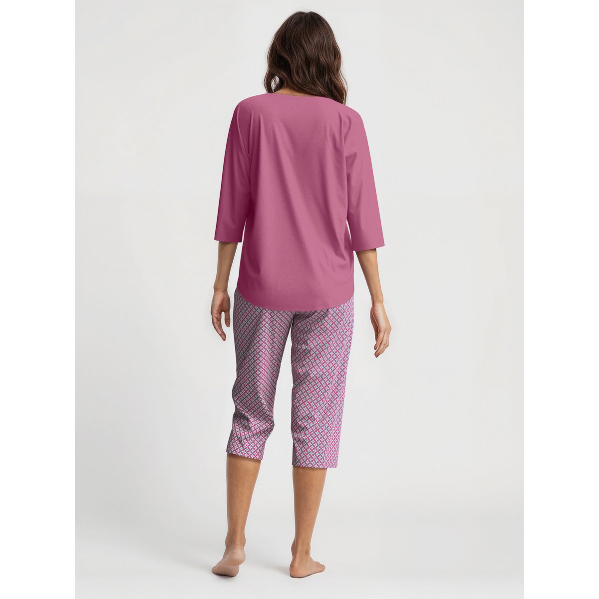 Pyjama 3/4 manches 3/4 Coton COTTON SPECIAL rouge violet, CALIDA