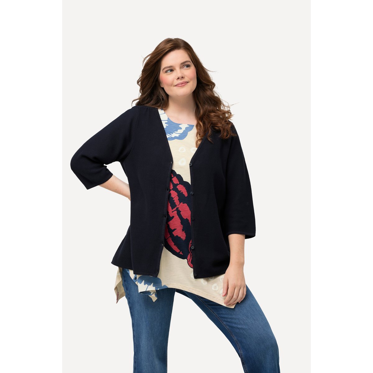 Cardigan en coton bio marine, ULLA POPKEN