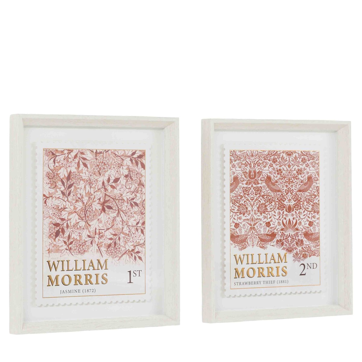 Set of 2 William Morris Stamp Red Framed Art red, ÉDITÉ