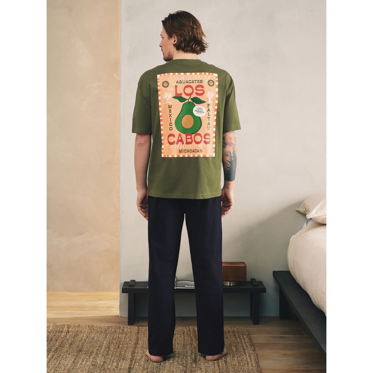 Pyjama imprimé à manches courtes, lot de 2 vert/orange, NEXT