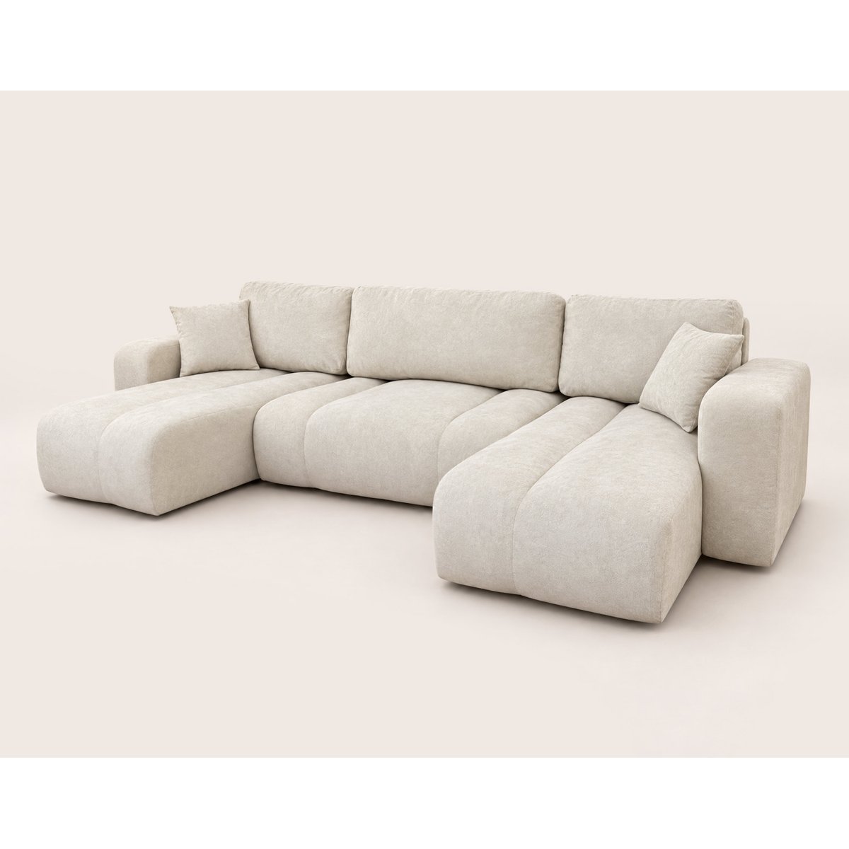 Canapé panoramique en U 7 places convertible avec, MANON beige, BEST MOBILIER