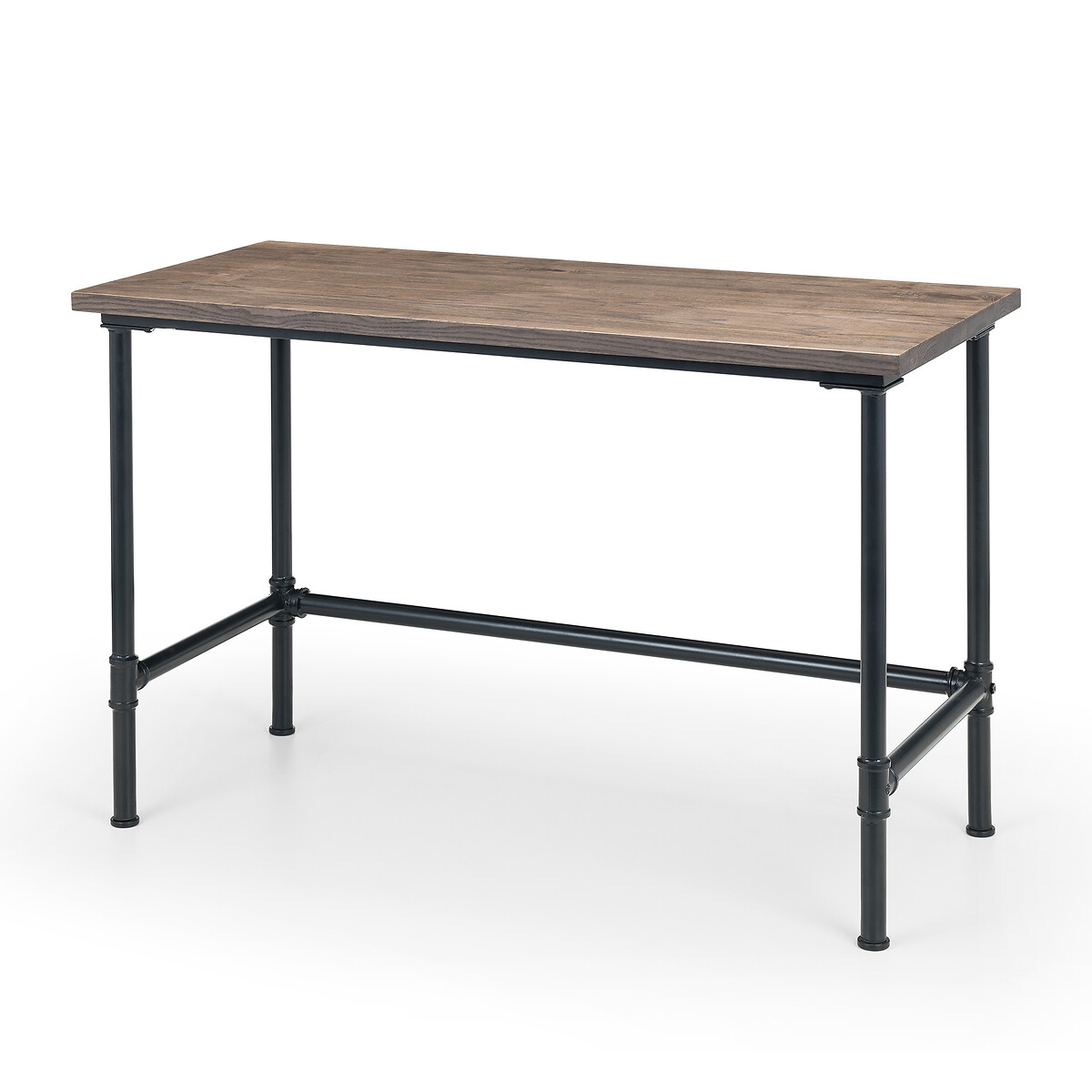Abraham Solid Elm Wood Industrial Desk natural solid elm, SO'HOME