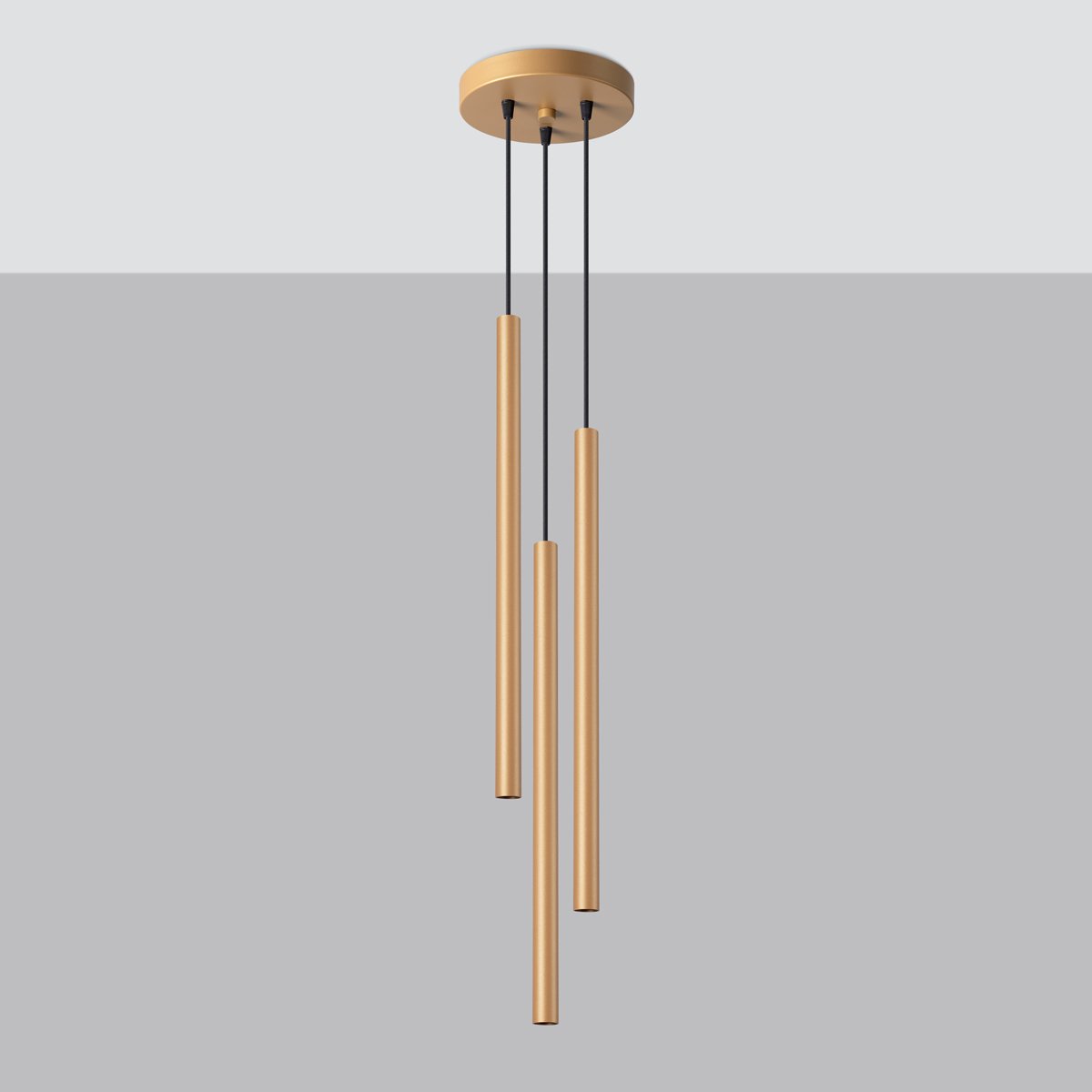 Suspension Acier Doré G9 3 Pastelo jaune, EDEN