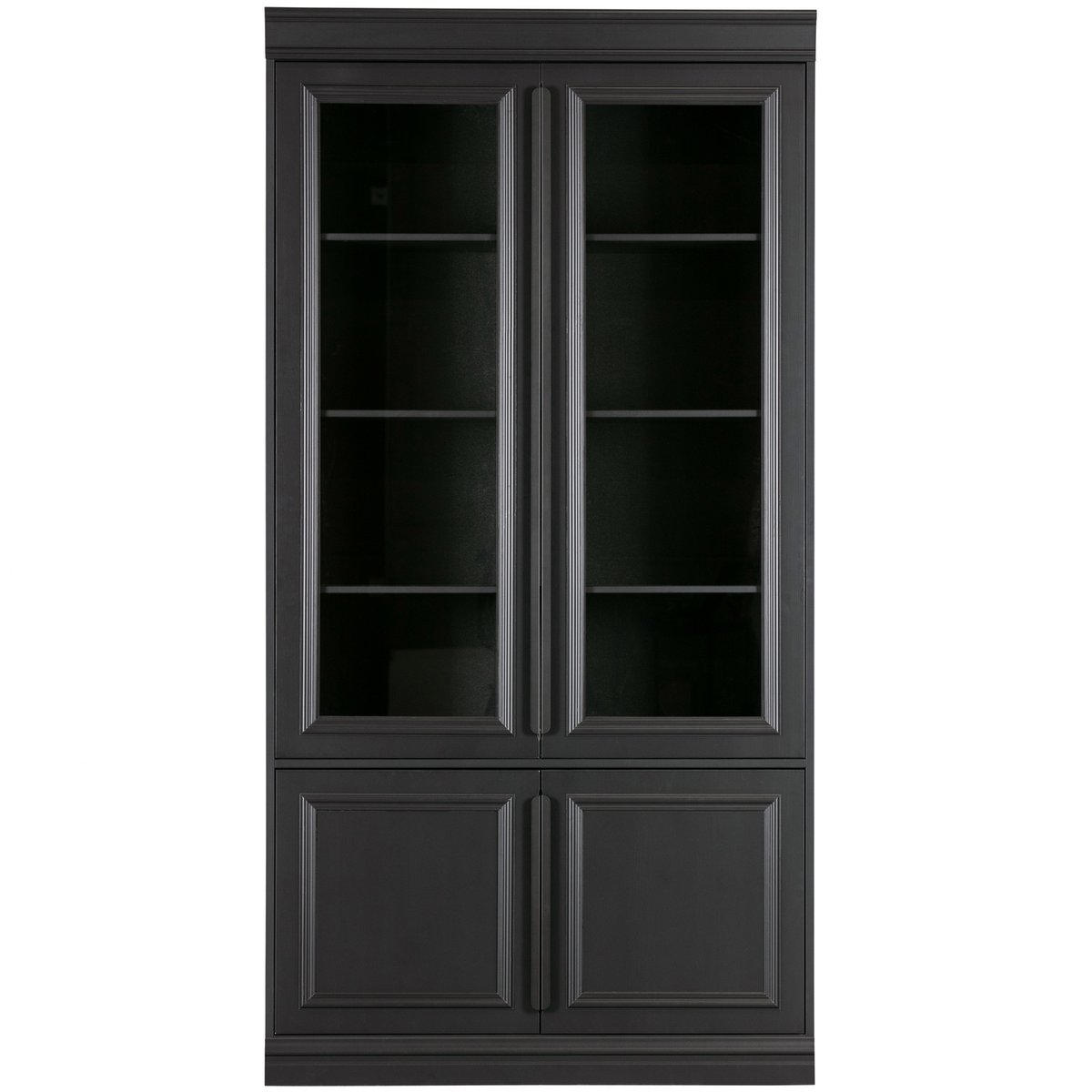 Vitrine en pin et verre ORGANIZE noir mat, WOOOD