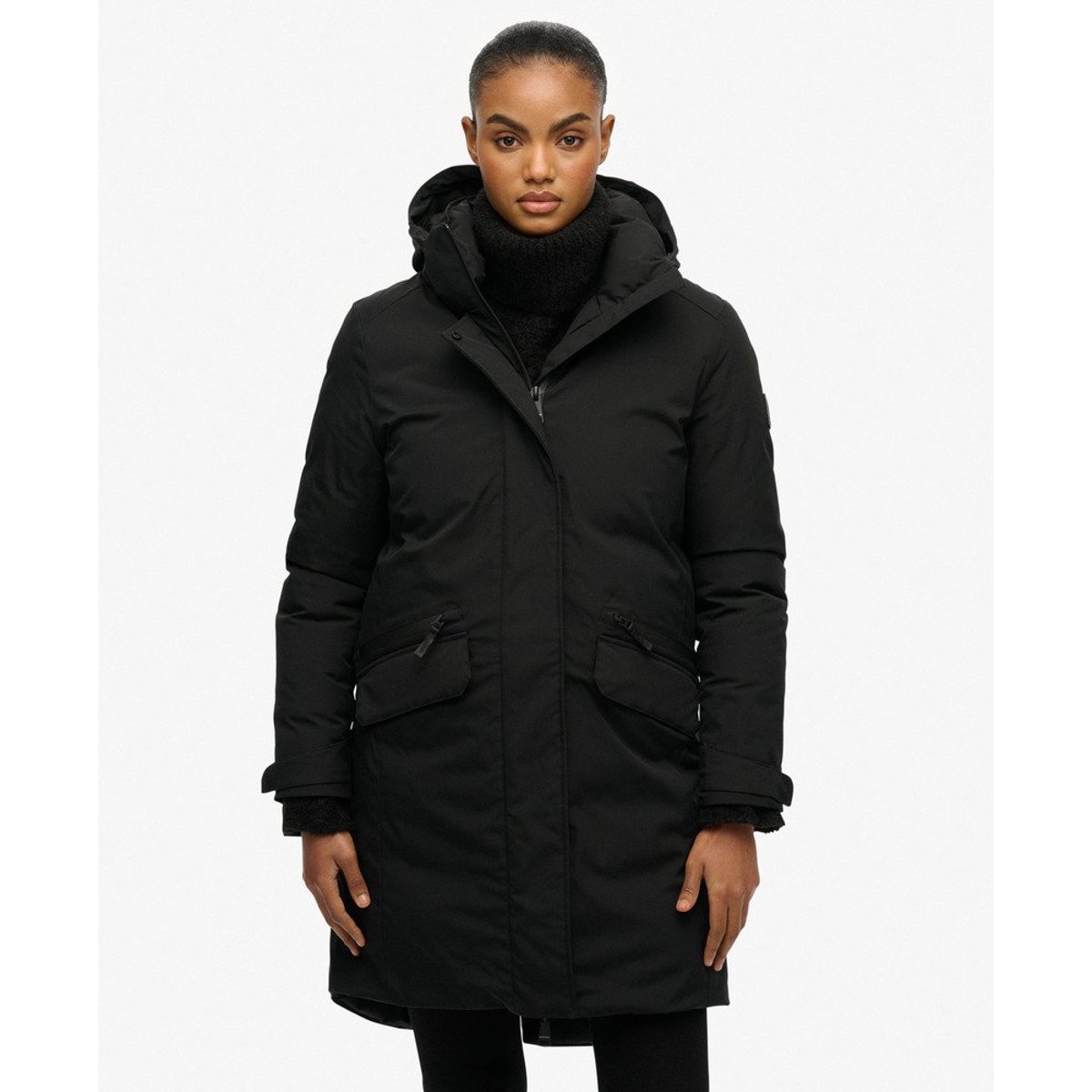 Parka Matelassée City Fishtail noir, SUPERDRY