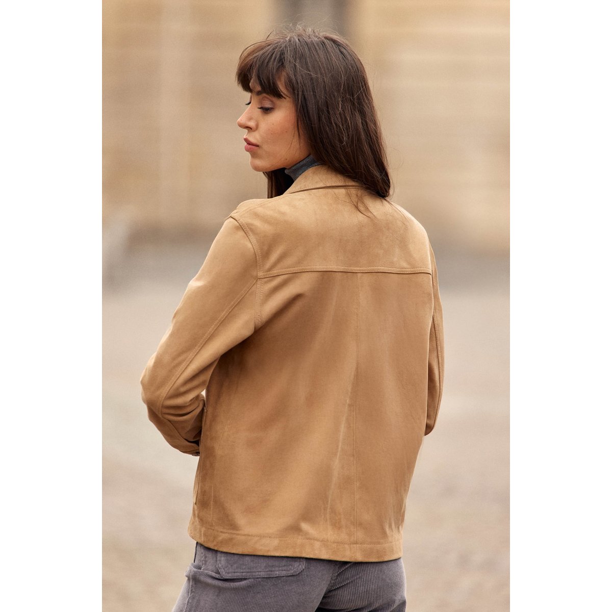Veste col chemise uni FAULINE 13-beige, LA PETITE ETOILE