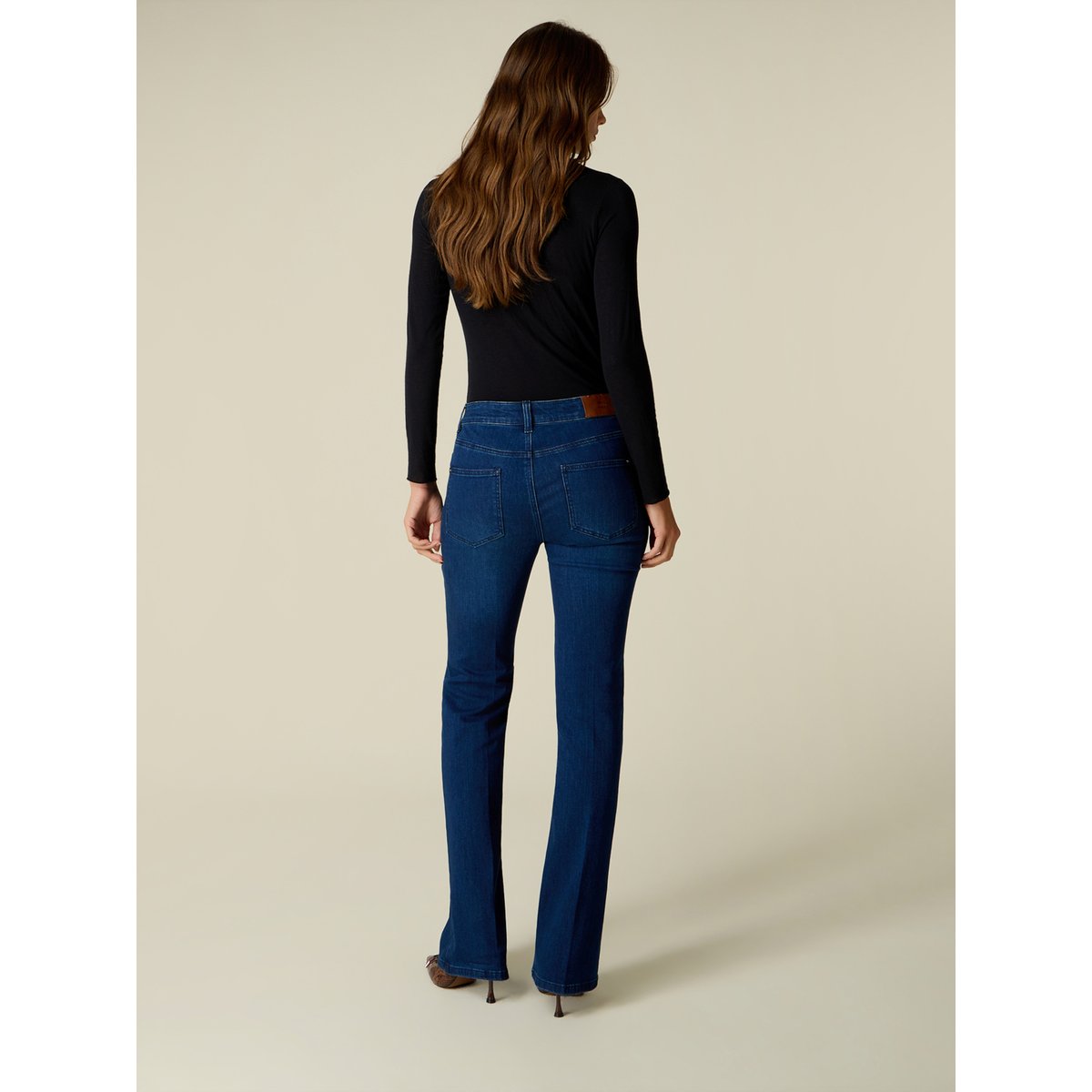 Jean flare avec cristaux bleu, OLTRE