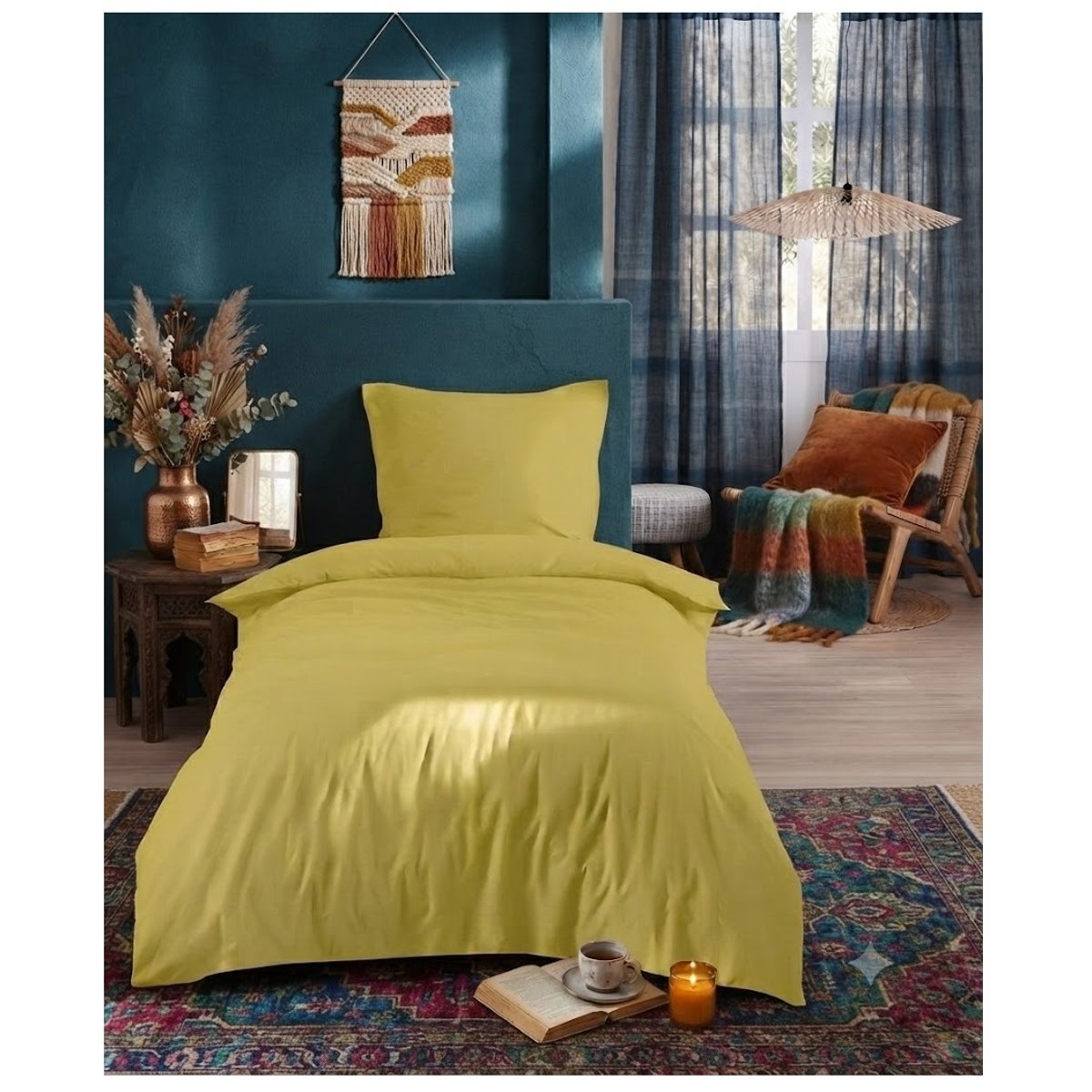 Parure de lit Collection Cocon moutarde, EDEN