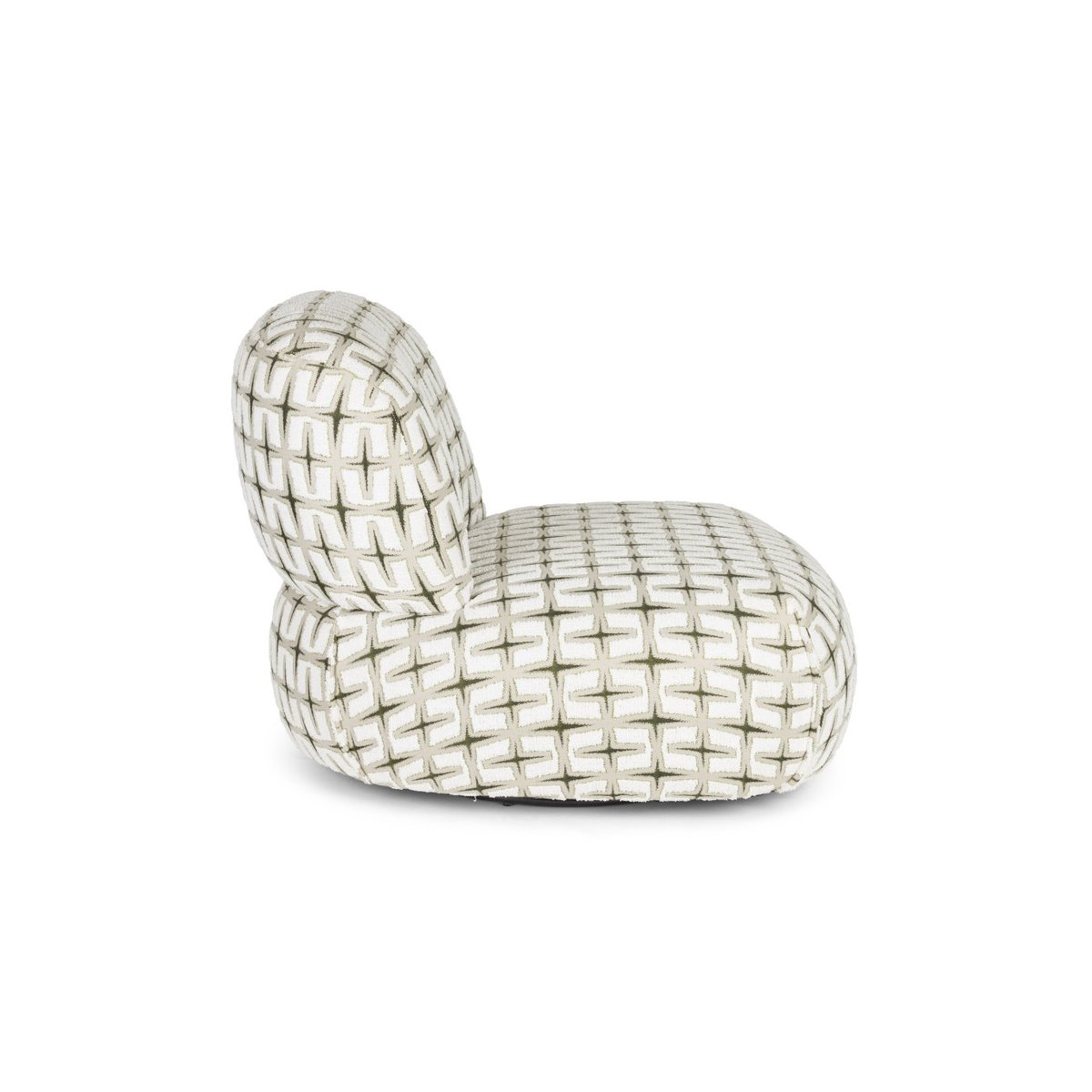 Fauteuil lounge imprimé - RITZ beige et vert, ZUIVER