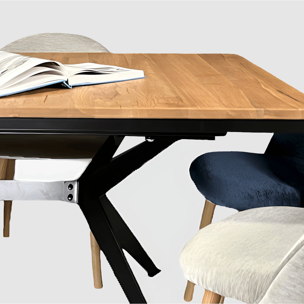 Table rectangulaire extensible en chêne huilé 220 cm PALERME bois naturel, PIER IMPORT