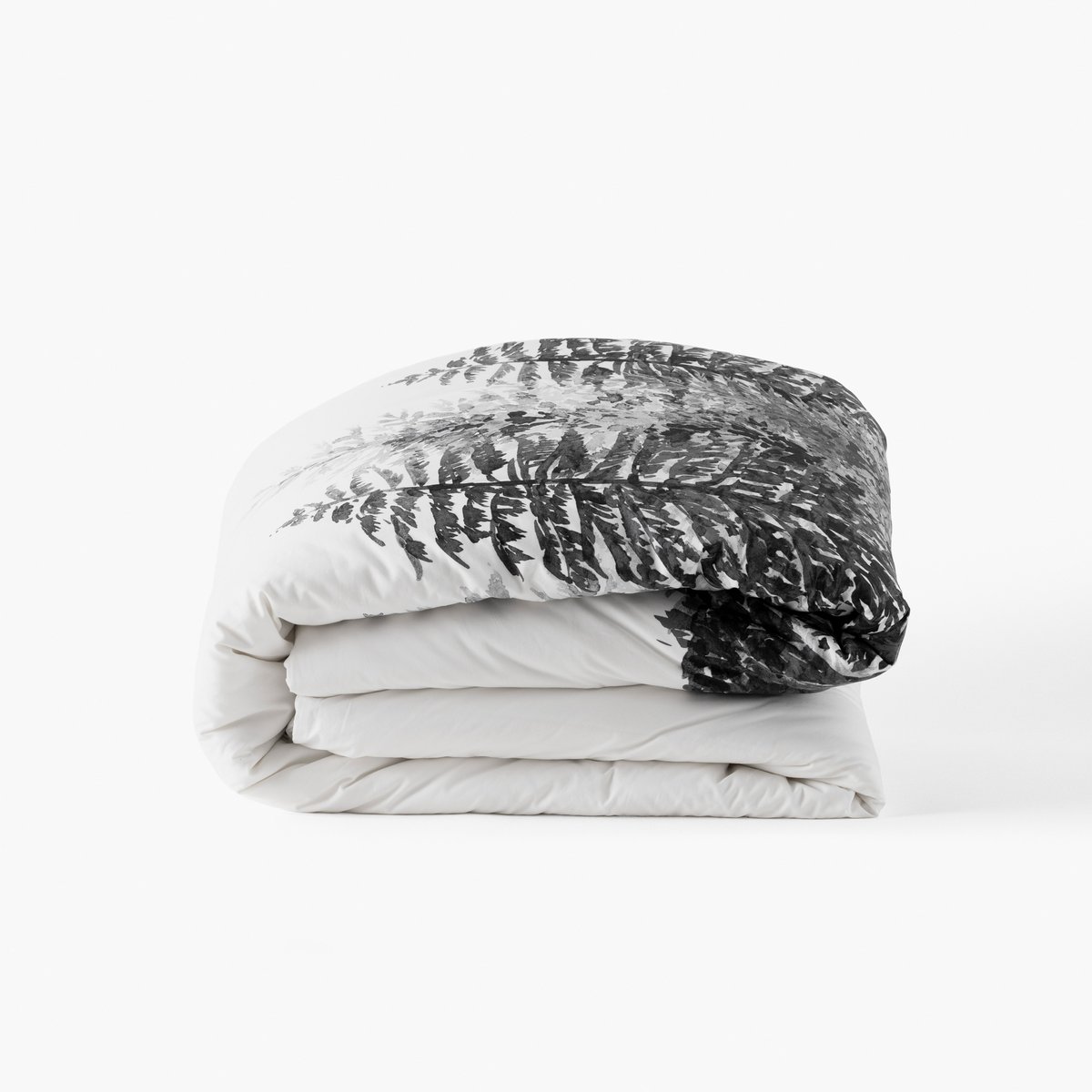 Housse de couette réversible coton IETULOU imprimé, CARRE BLANC
