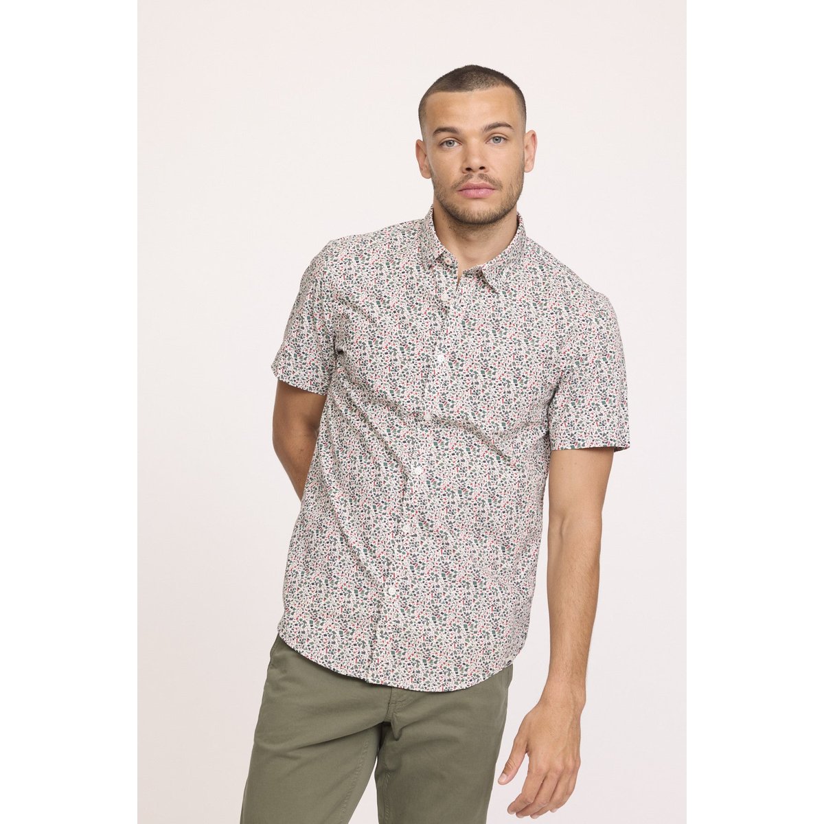 Chemise manches courtes coton regular DOMIL vert, LEE COOPER
