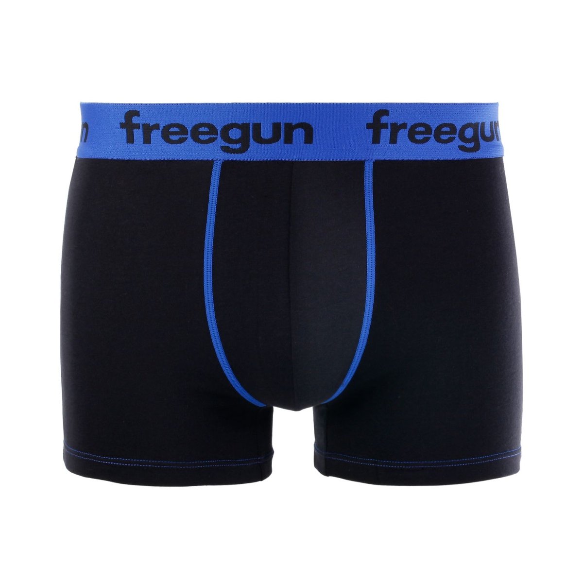 Lot De 9 Boxers Coton Uni noir/gris/bleu/blanc/rouge, FREEGUN