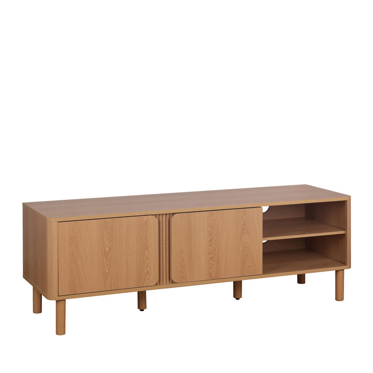 Meuble TV 2 portes en bois L140cm- NOA bois clair, DRAWER