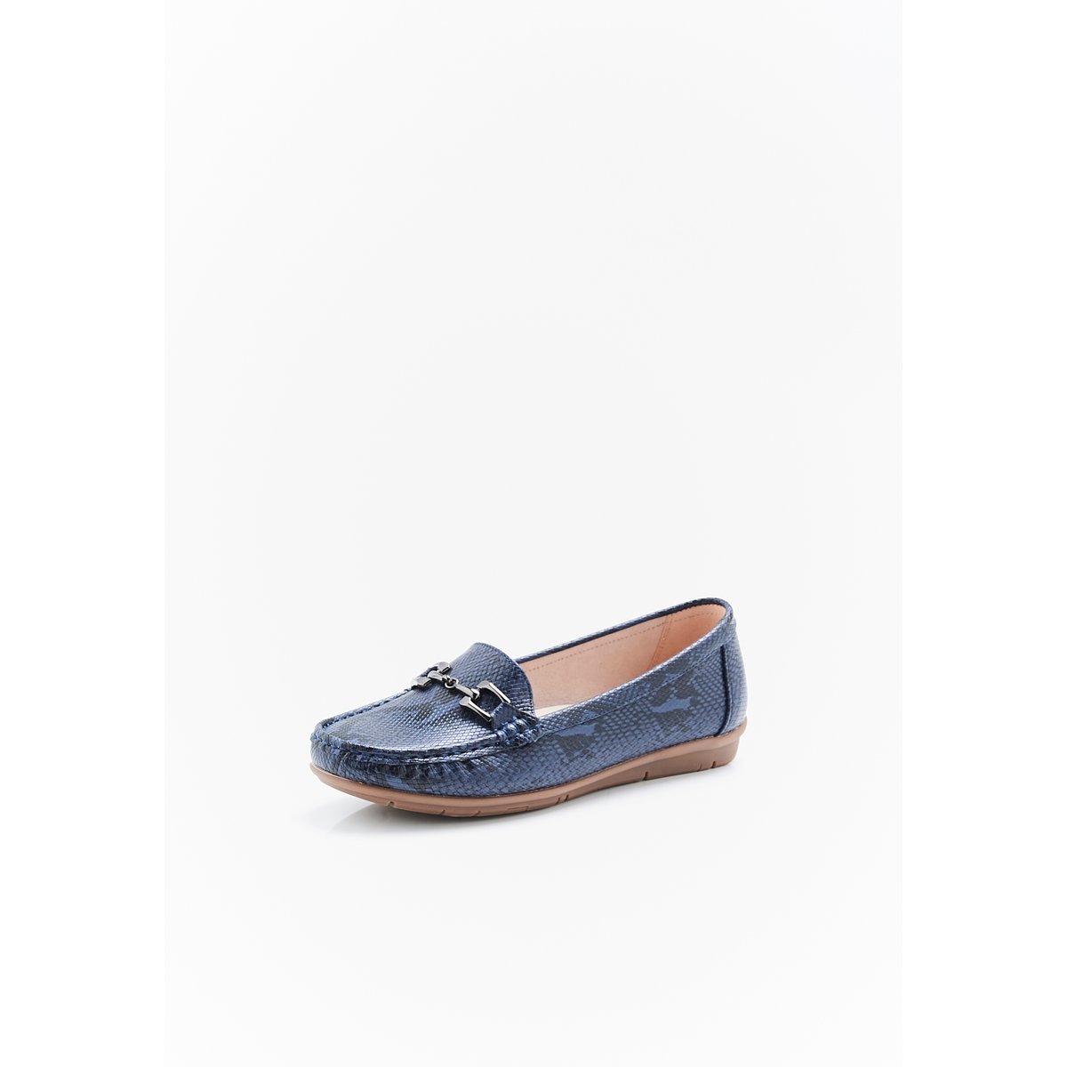 Mocassins motif animalier bleu marine, DAMART