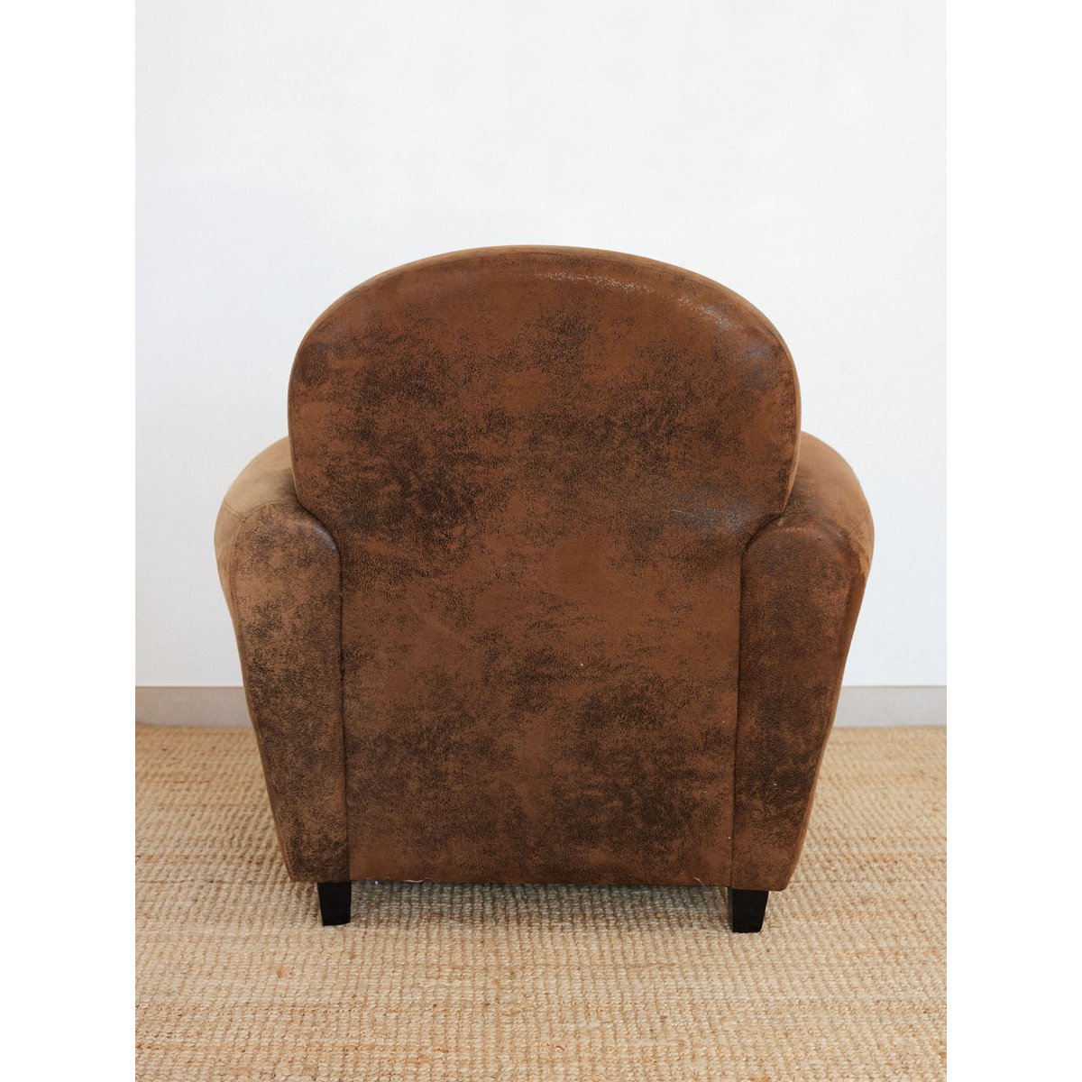 Fauteuil club en simili cuir Ernest N°1648 - Bon état marron, DEBONGOUT