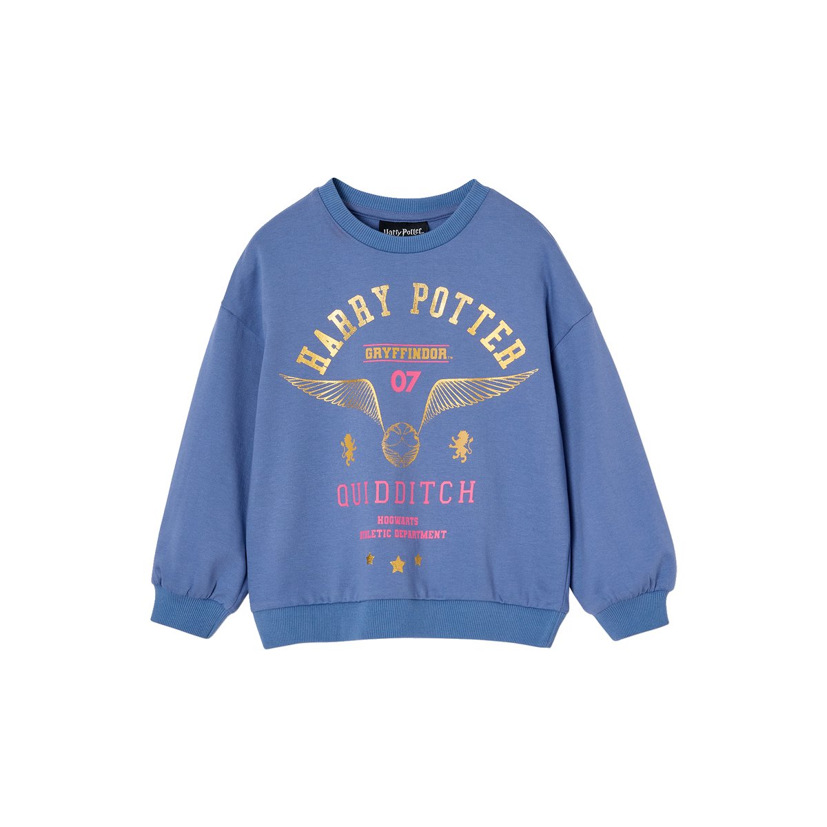 Sweat Harry Potter® Vif d'or détails brillants bleu chambray, VERTBAUDET