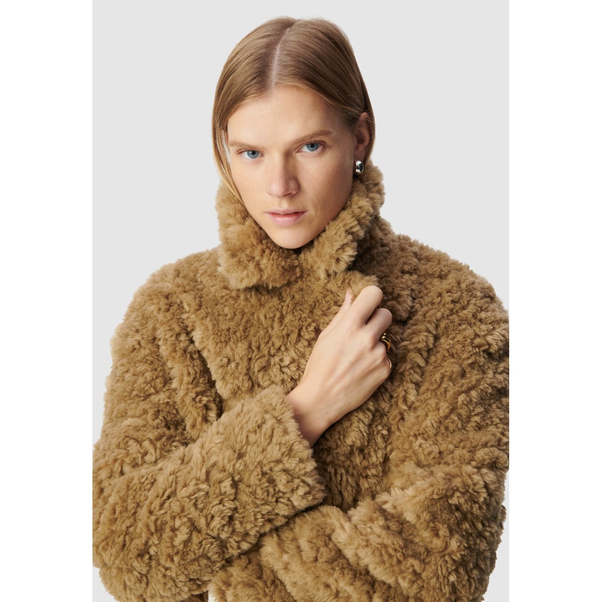 Manteau à poils longs marron, IKKS