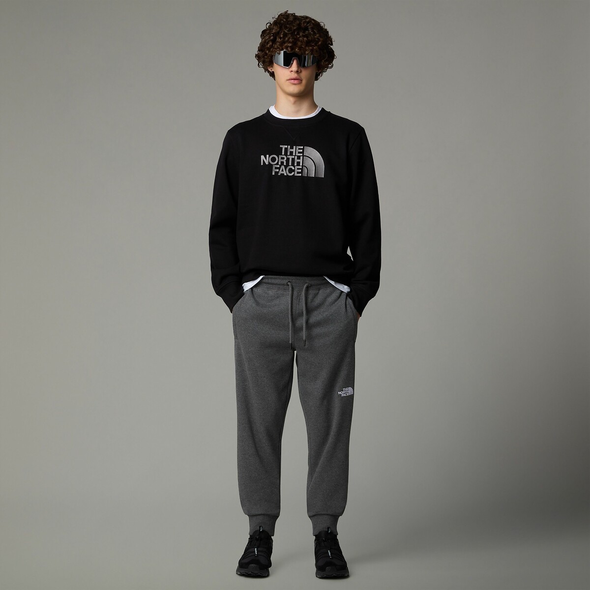 Sweat col rond avec logo Drew Peak noir, THE NORTH FACE