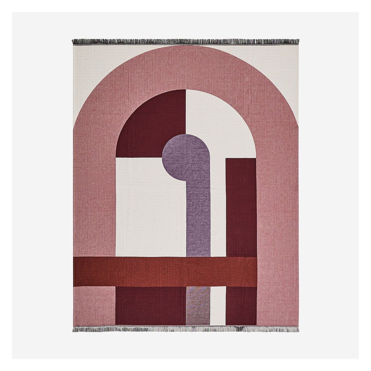 Plaid coton BONNIE bordeaux, HABITAT