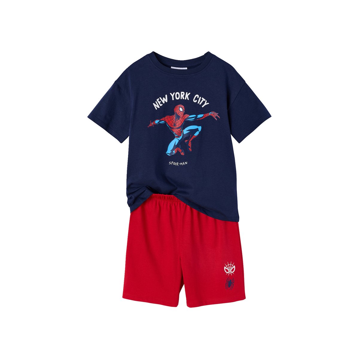 Pyjashort Spiderman New york city rouge, VERTBAUDET