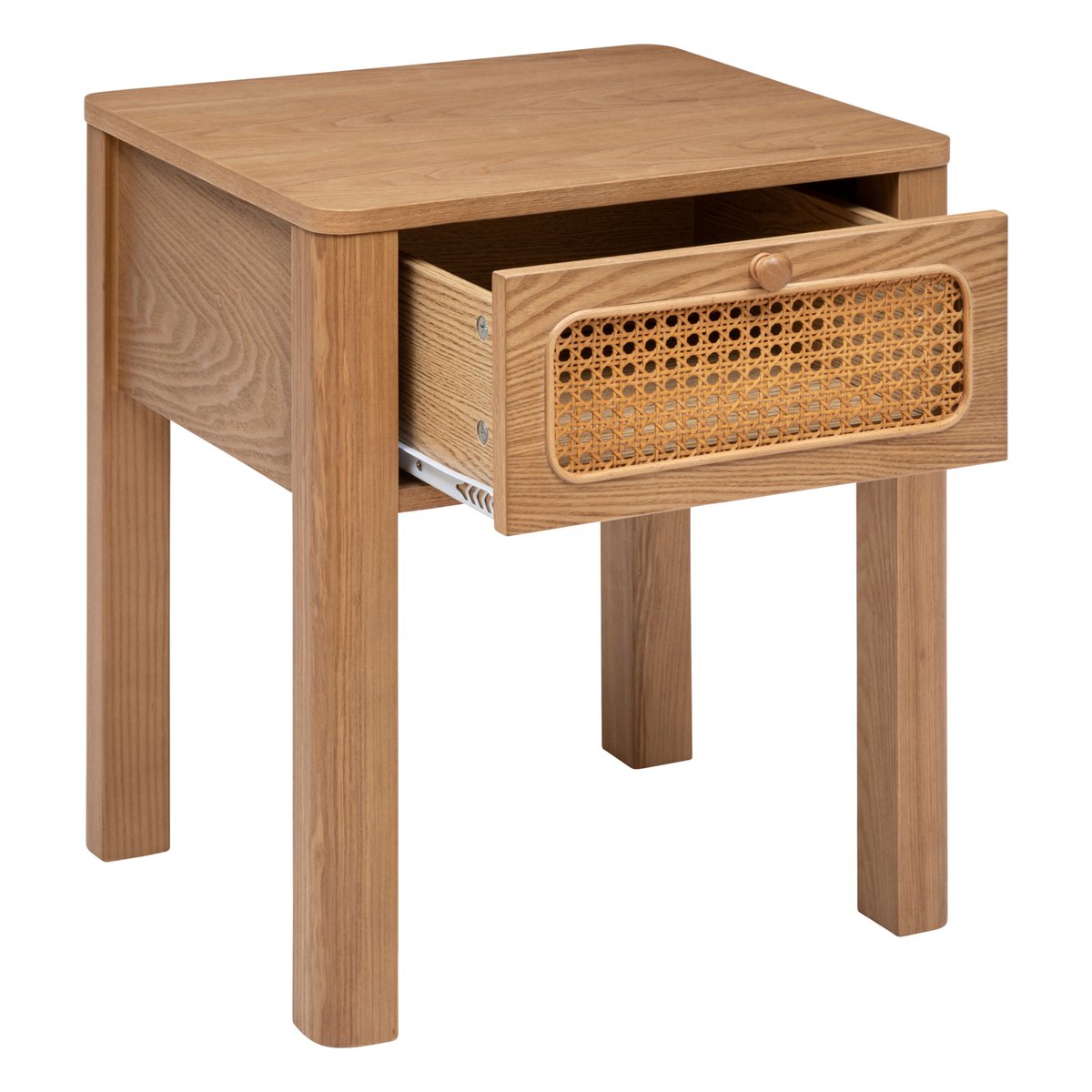 Table de chevet 1 tiroir cannage en rotin TIRIA marron, ATMOSPHERA