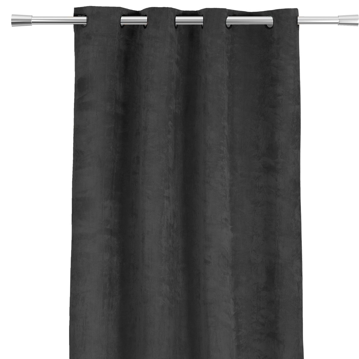 Rideau en velours côtelé occultant et thermique gris anthracite, HOME MAISON