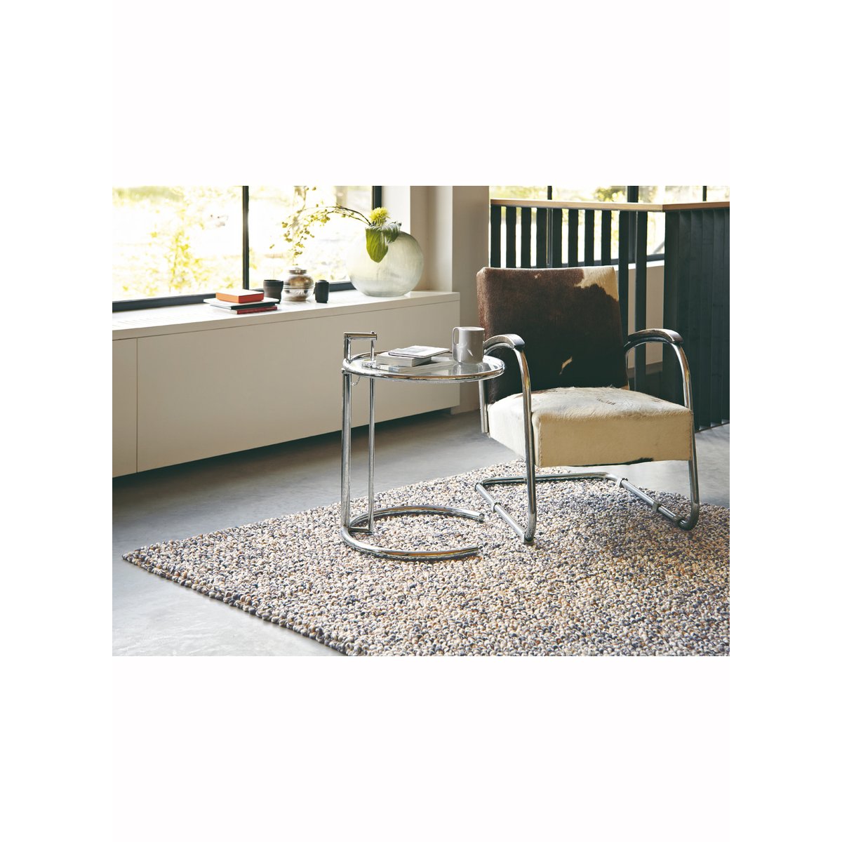 Tapis salon et chambre tissé en laine motif faux uni MARBLE A beige marron, UN AMOUR DE TAPIS